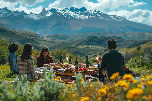 Photo of Families Enjoying a Picnic in the Foothills of the Andes Mou Family Activities Job Care