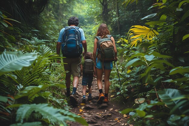 Photo of Families Exploring a Local Hiking Trail Lush Greenery All Ar Community Activities Cares