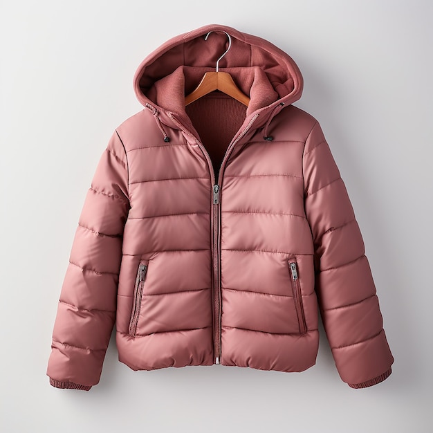 A photo of a fashionable winter puffer jacket