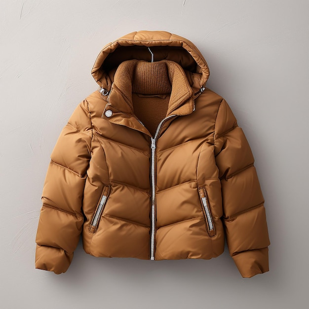 A photo of a fashionable winter puffer jacket