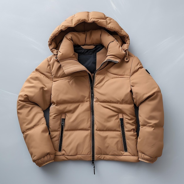 A photo of a fashionable winter puffer jacket