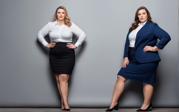 Premium Photo  A photo fat woman with office wear Plus size manager  background