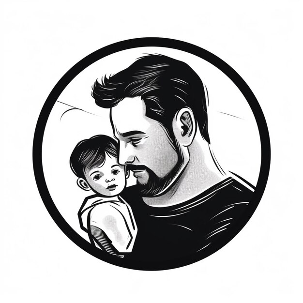 Foto foto festa del papà padre con bambino acquerello illustrazione ai generativa