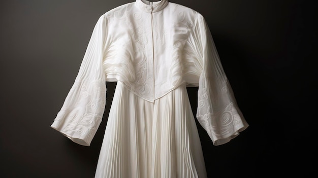 A Photo featuring a close up of a church baptismal gown or robe