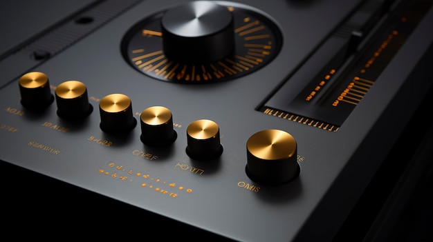 A Photo featuring a close up of the minimalist equalizer or sound adjustment controls on a speaker