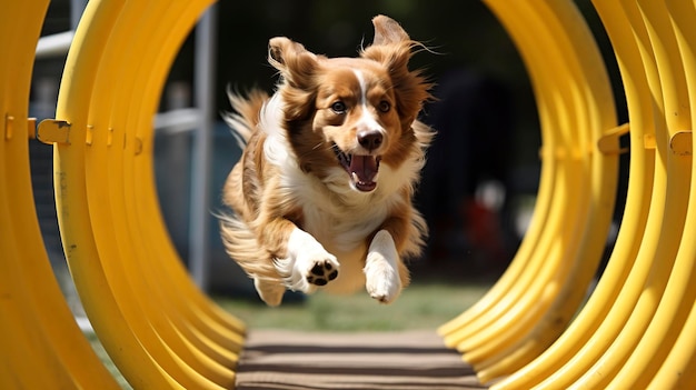 A Photo featuring a dog responding to directional cues such as left or right turns