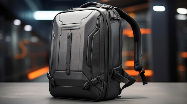 A Photo featuring a hyper detailed shot of a slim and lightweight laptop backpack