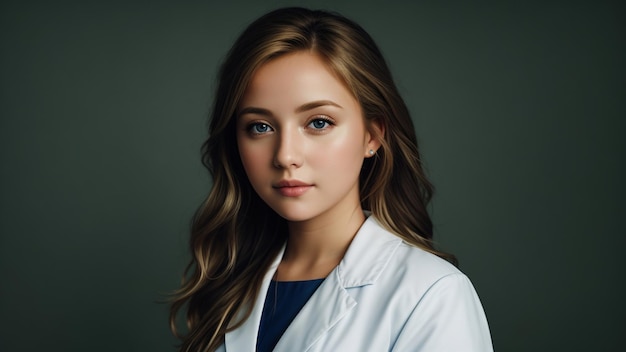 Photo of a female doctor wearing a lab coat