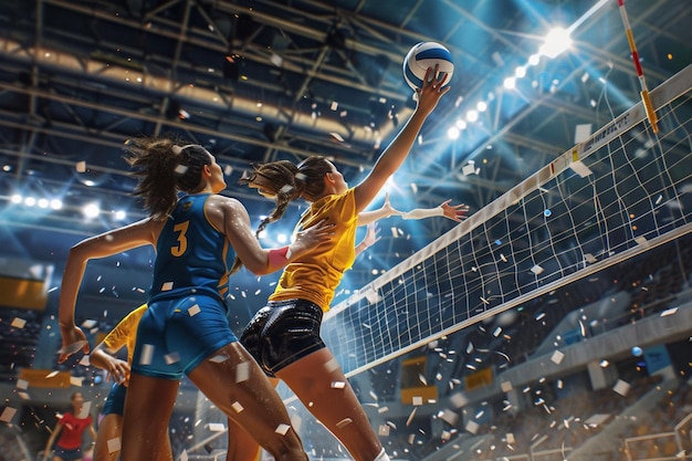Photo photo female professional volleyball