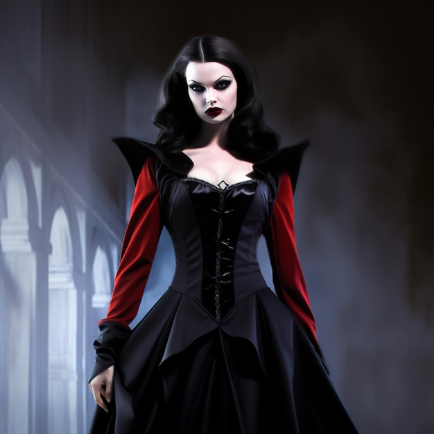 photo of a female vampire full body of a beautiful woman photorealistic