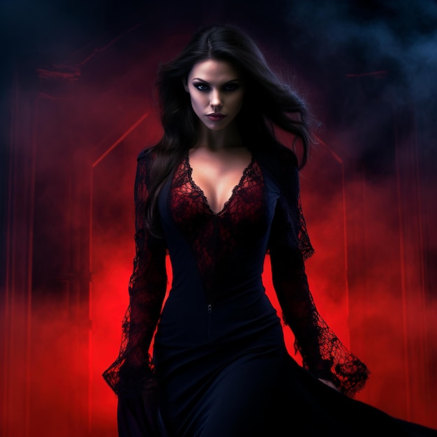 photo of a female vampire full body of a beautiful woman photorealistic