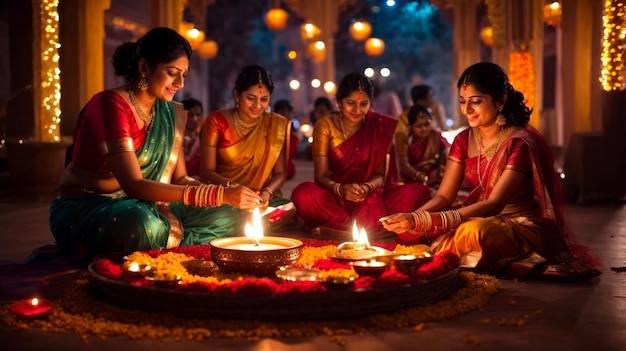 Photo festival of lights diwali candles background