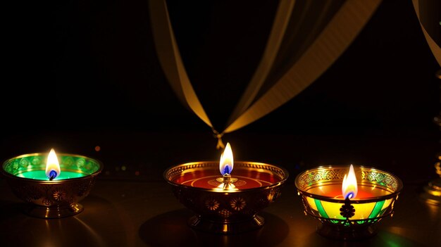 Photo festival of lights diwali candles background