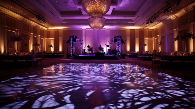 A Photo of a Festive Wedding Reception Dance Floor