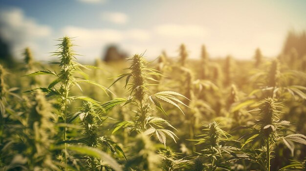 A photo of a field of industrial hemp