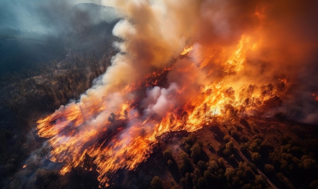 Photo of a Fiery Inferno Lighting Up the Sky