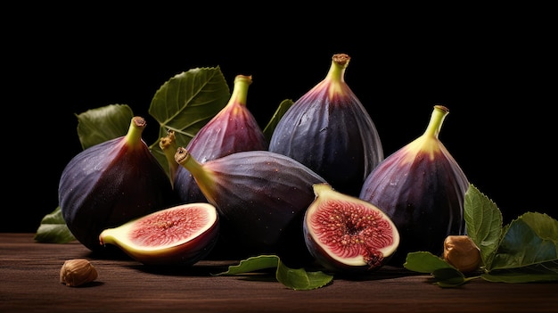 Photo of fig in front of colored background