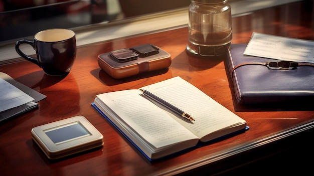 A photo of a financial advisors desk with a notepad