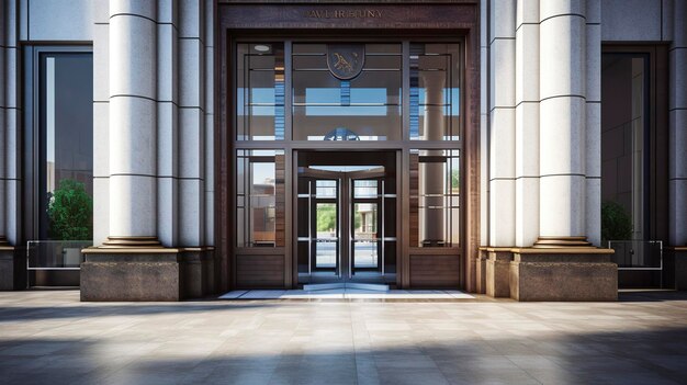 A photo of a financial institution's entrance