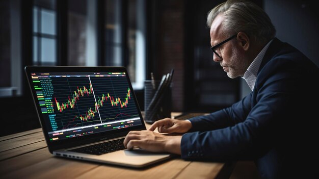 A Photo of a Financial Planner Analyzing Market Data