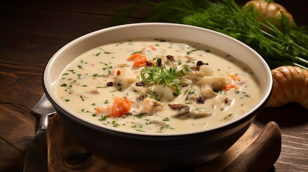 A Photo of Fish and Seafood Chowder