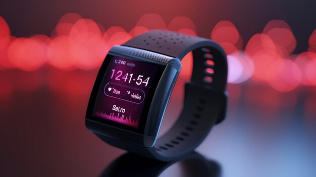 A photo of a fitness tracker with a heart rate sensor