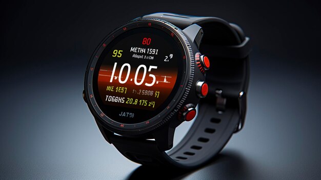 A photo of a fitness watch with a step counter