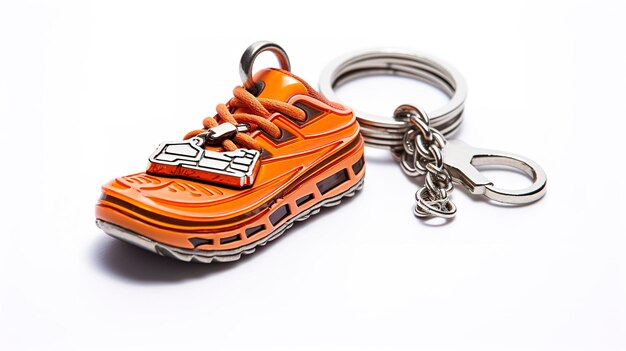 A photo of a fitnessthemed keychain