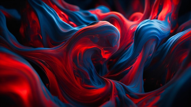 A photo of flaming blue and red colors