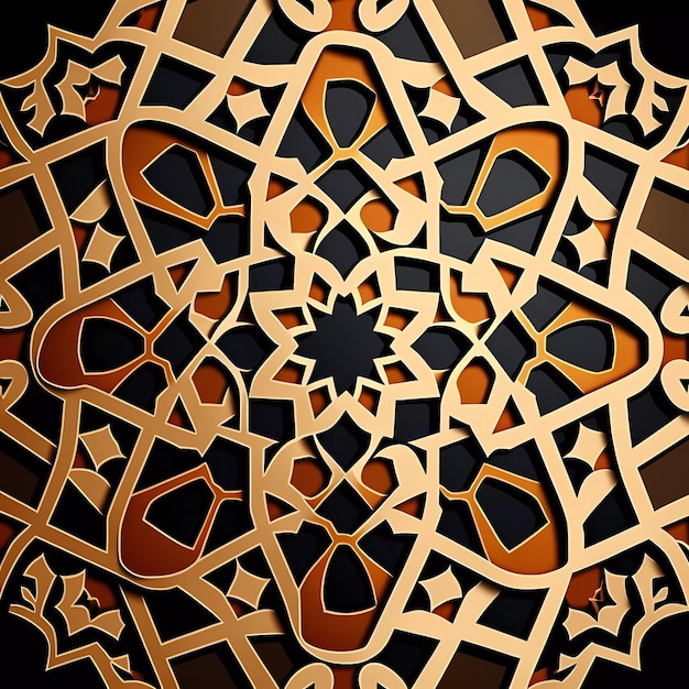 Фото плоский орнамент арабский узор бесшовный абстрактный узор