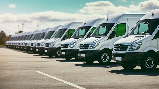 Photo a photo of a fleet of clean rental vehicles ready