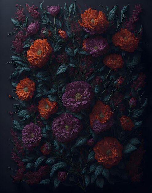 A photo of flowers on a dark background