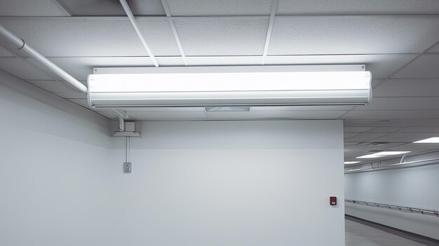 Photo a photo of a fluorescent light in an empty office sterile backdrop