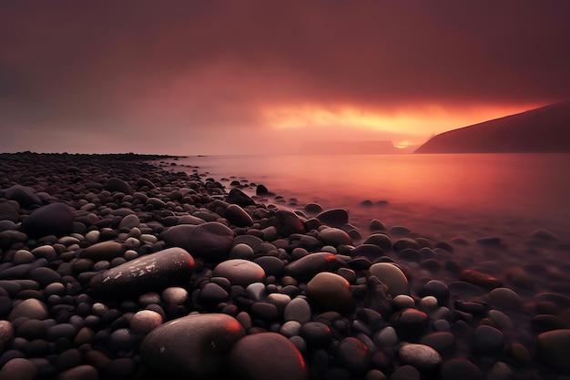 Photo of Foggy beach at dawn