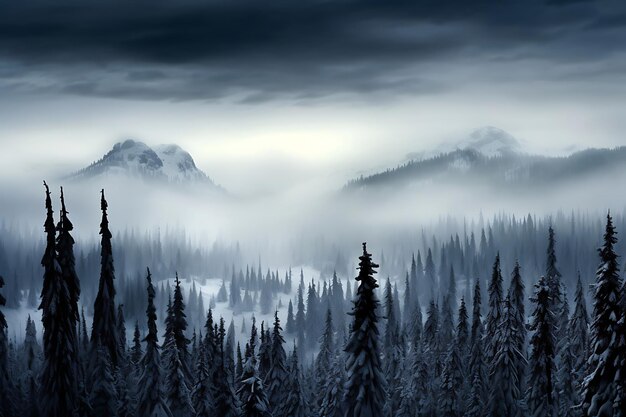 Photo of Foggy mountain snowmobiling