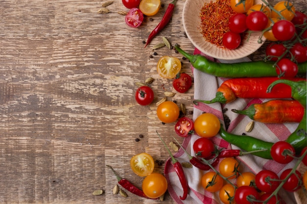 Foto di ingredienti alimentari vista dall'alto