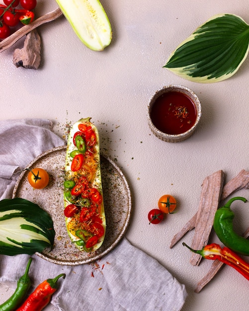 photo of food ingredients top view