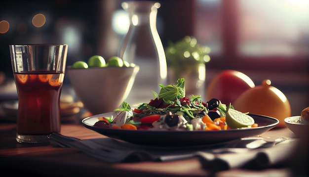 Photo photo of food in a restaurant