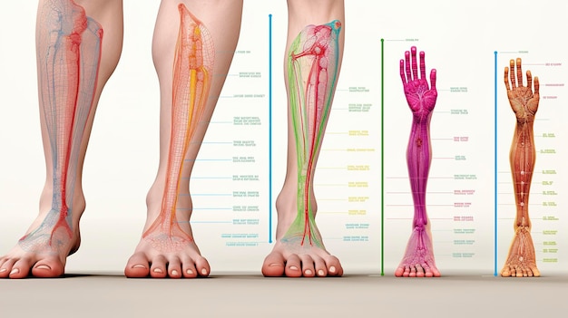 Photo a photo of a foot reflexology chart full length photo