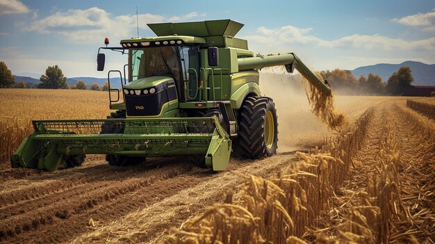 A photo of a forage harvester collecting corn