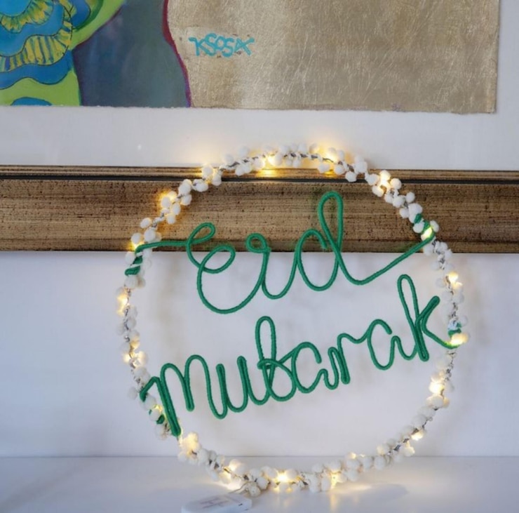 Photo photo frame interior with ramadan decoration living room