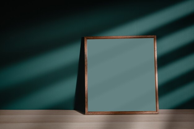 Photo photo frame mockup image. included clipping path. frame is on the floor in house