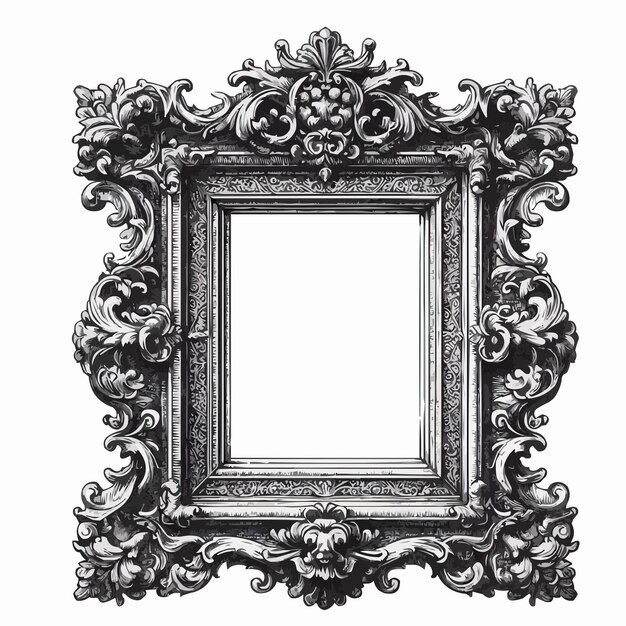 Photo photo frame old graving illustration