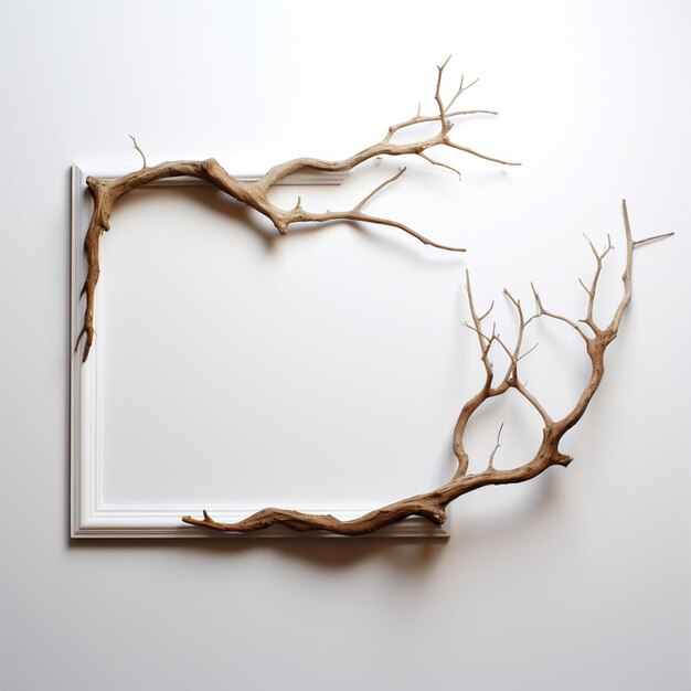 photo frame with dry tree branches