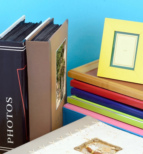 Photo frames and albums. Suitable for printing services and photographic shop