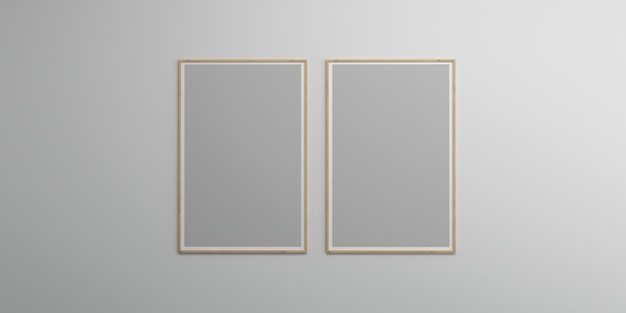 Photo frames isolated on the white wall Creative mood board frames mockup3d rendering