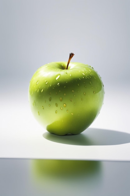 Photo photo frash apple fruit on paper isoleted white background healthy food background