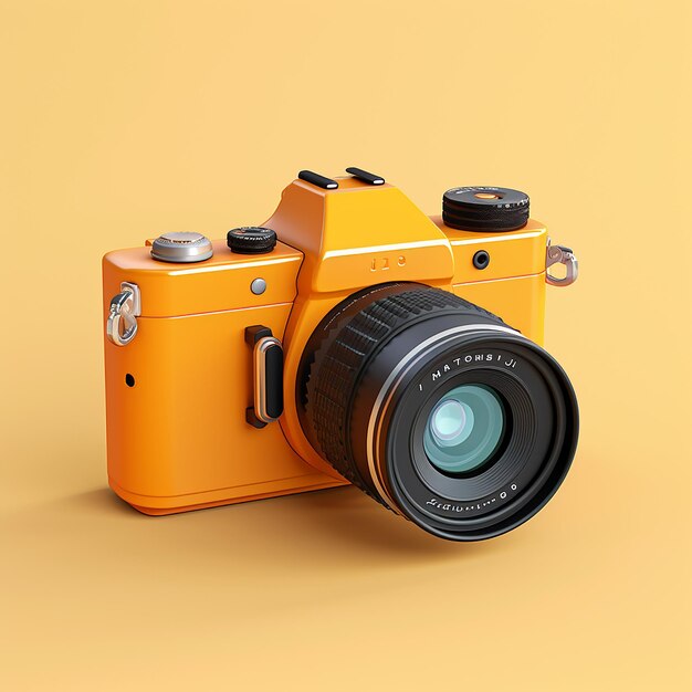 photo of fresh camera isolated on color background