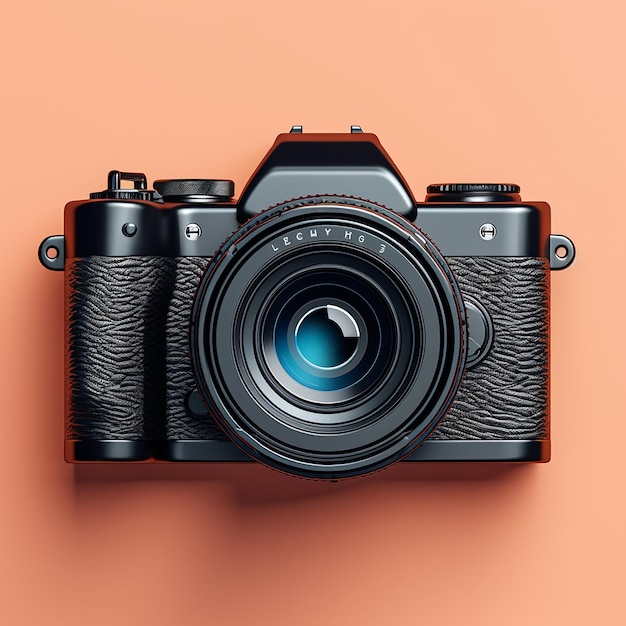 photo of fresh camera isolated on color background