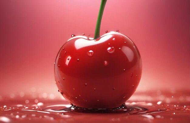 Photo photo of a fresh cherry isolated on paper background